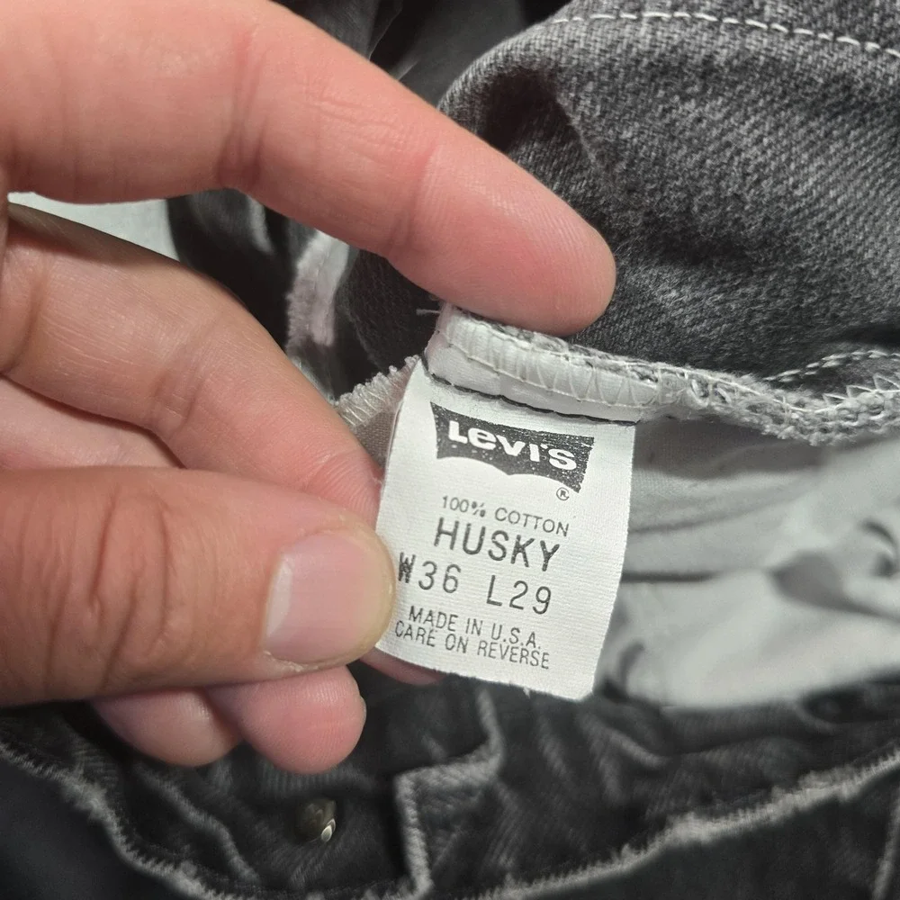Vintage 90s Levis 550 Jeans Mens 36x29 Husky Gray Tapered Relaxed Distressed USA